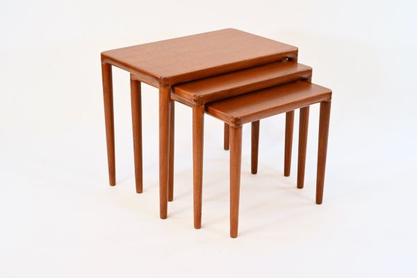 Tables Gigognes de Bramin, Danemark, 1950s en teck,Designer H,W,Klein pour Bramin 60's