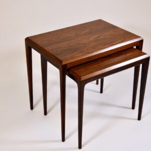 TABLES GIGOGNE VINTAGE POUR LE CFC CHRISTENSEN DE SILKEBORG, JOHANNES ANDERSEN PALISSANDRE DANEMARK 1960