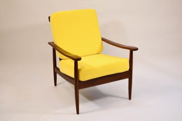 Fauteuil (tissu jaune) (sold) – Image 4