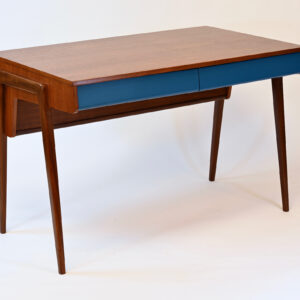Bureau en teck 1960s deux tiroirs
