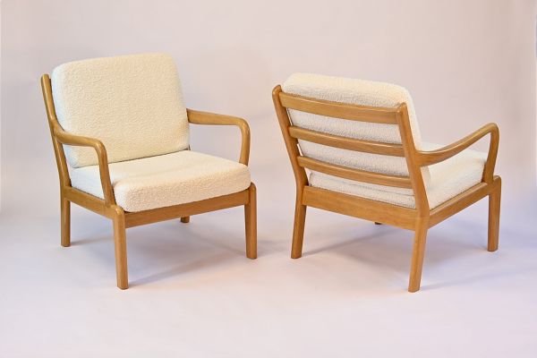Paire de fauteuils vintage L. Olsen & Son en chêne